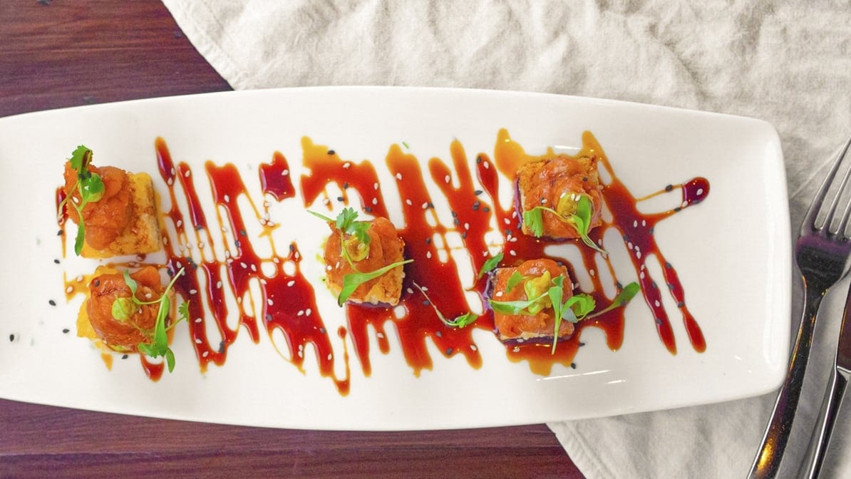 Spicy tuna crispy rice.