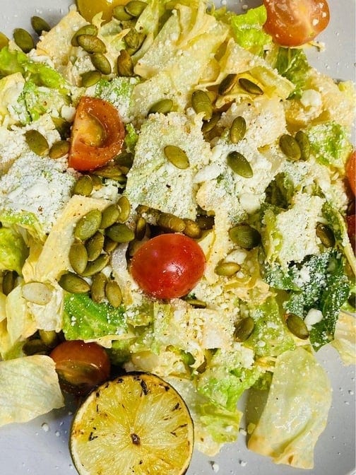 Santa ana chicken caesar salad.
